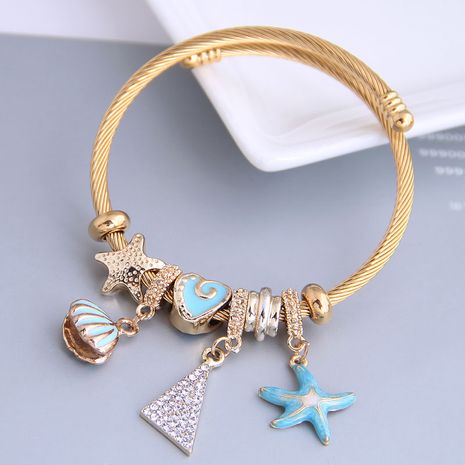 Mode métal sauvage pan DL étoile de mer coquillage triangle pendentif multi-élément accessoires bracelet nihaojewelry gros bracelet NHSC213449's discount tags