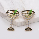 The new simple wine glass full diamond earrings wild diamond earrings wholesalepicture8