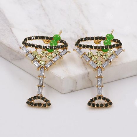 The new simple wine glass full diamond earrings wild diamond earrings wholesale's discount tags
