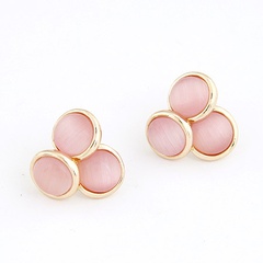 Boutique Korean fashion sweet and simple opal personalized earrings