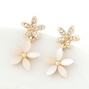 Boutique Korean fashion sweet flash diamond flower opal temperament earringspicture3