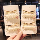3piece hair clip Korean style simple pearl bowknot love cheap wholesale hairpinpicture8