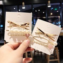 3piece hair clip Korean style simple pearl bowknot love cheap wholesale hairpinpicture10
