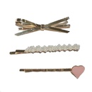 3piece hair clip Korean style simple pearl bowknot love cheap wholesale hairpinpicture12