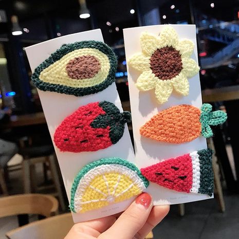 Fruit wool children's carrot hairpin strawberry cheap hairpin wholesale's discount tags