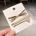 3piece hair clip Korean style simple pearl bowknot love cheap wholesale hairpinpicture13