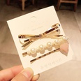 3piece hair clip Korean style simple pearl bowknot love cheap wholesale hairpinpicture17