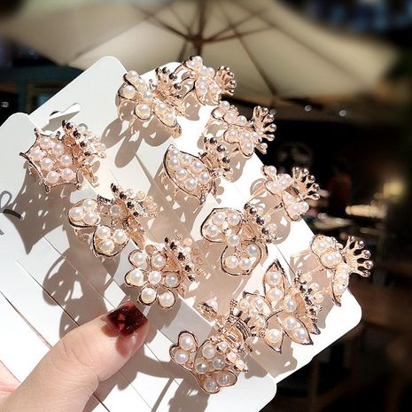 Nueva moda perla metal geométrica horquilla barata al por mayor's discount tags