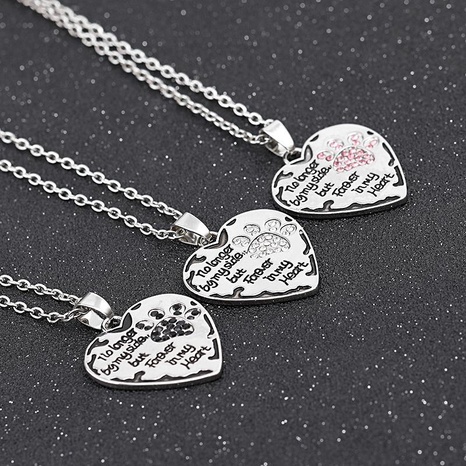 New fashion creative No LongerByMySide loving dog paw necklace wholesale's discount tags