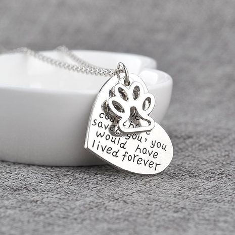 New fashion love carving English alphabet pendant necklace dog claw pendant necklace clavicle chain wholesale's discount tags