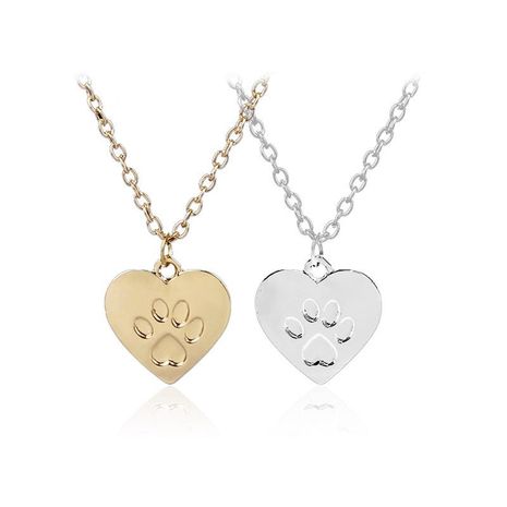 New fashion animal cat dog paw print necklace simple love dog paw alloy pendant necklace wholesale's discount tags