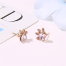 New fashion cat footprint zircon ring bracelet female cute cat claw necklace earrings four sets wholesalepicture12