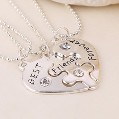 Fashion jewelry good friend love diamond best friends forever stitching necklace wholesale