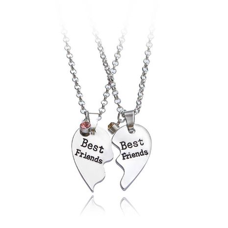 Fashion good friends girlfriends love stitching Best Friends alphabet pendant necklace's discount tags
