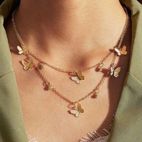 nouvelle vente chaude mode papillon collier simple alliage papillon pendentif clavicule chaîne nihaojewelry en gros's discount tags