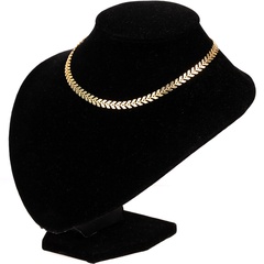 fashion new fishbone chain   hot-sale  real gold plated color preservation sequin copper  necklace wholesale