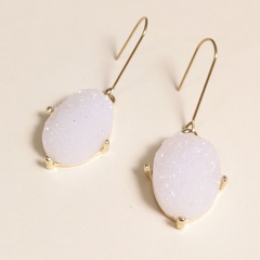 new simple alloy resin  pendant oval water drop shape  earrings nihaojewelry wholesale