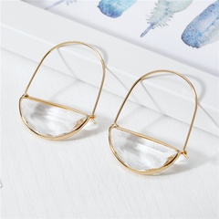 Korea's new glass earrings  semi-circular crystal earrings fairy wild transparent earrings nihaojewelry wholesale