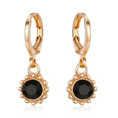 fashion copper earring nihaojewelry wholesale simple black earrings round pendant earrings earrings  diamond earrings small earrings