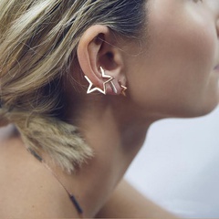 korean fashion simple cold wind hollow five-pointed star shape ear hanging ear bone ear clip nihaojewelry whole