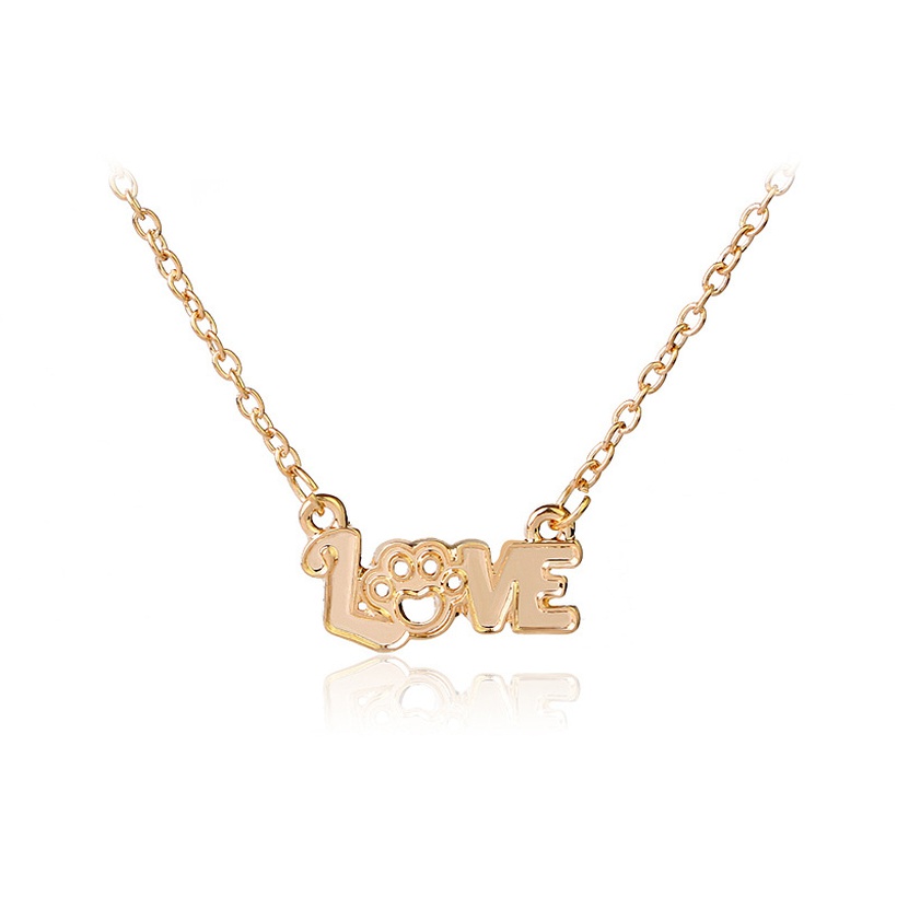 Bijoux Fantaisie Colliers | Nouvelle Mode Crative Lettres Amour Vider Amour Chien Griffe Collier Nihaojewelry En Gros - BV76666