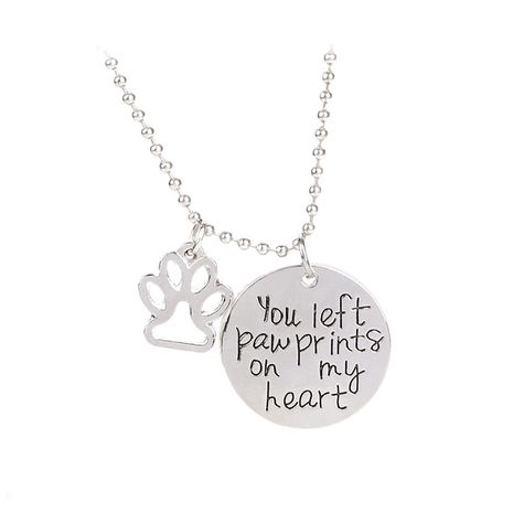 fashion new  Necklace Letter You Left Paw Prints on My Heart necklace nihaojewelry wholesale's discount tags