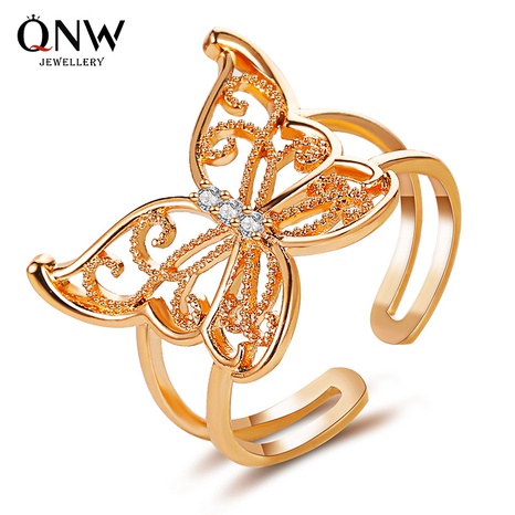 Mode animal anneaux femmes exagéré creux papillon anneau mode lumière luxe ouvert anneau nihaojewelry en gros's discount tags