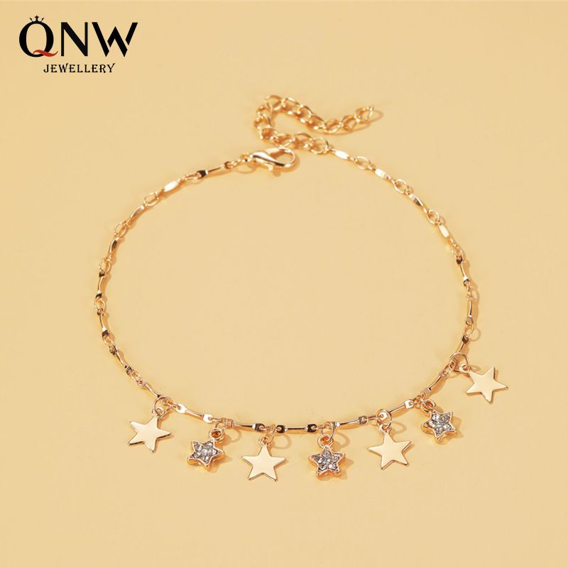 summer  new fashion beach wind star pendant anklet  wild fivepointed star tassel anklet nihaojewelry wholesale