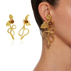 New Baroque retro snake-shaped earrings rose pendant long earrings nihaojewelry wholesale