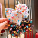 Childrens big bow hairpin Korean cute polka dot top clip net yarn back head clip net red girl side clippicture9