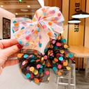 Childrens big bow hairpin Korean cute polka dot top clip net yarn back head clip net red girl side clippicture10