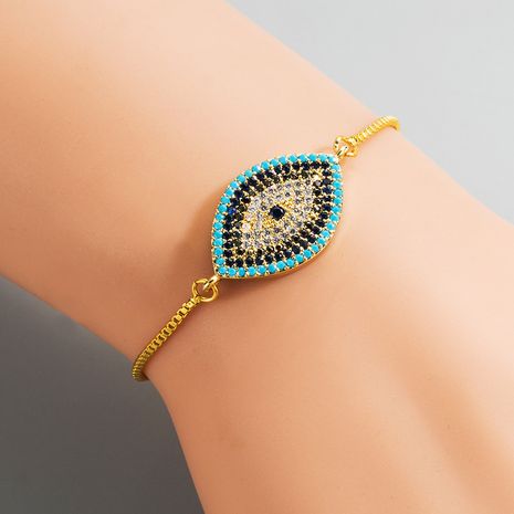 new fashion creative devil's eye bracelet female copper micro-set zircon bracelet nihaojewelry wholesale NHLN215446's discount tags