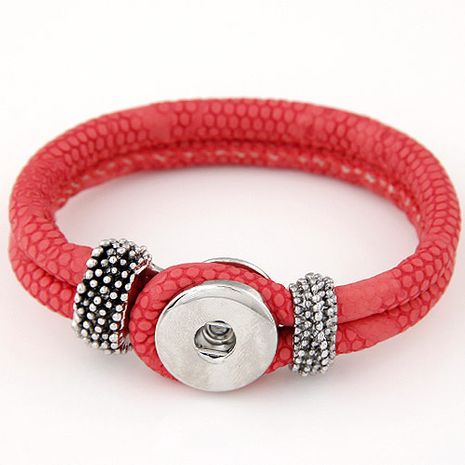 mode simple métal tendance simple double couche en cuir bracelet nihaojewelry gros's discount tags