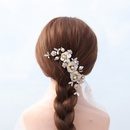 fashion new simple  layered flower floral comb pearl handmade rhinestone hair comb ancient style Hanfu accessories bridal jewelrypicture8
