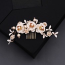 fashion new simple  layered flower floral comb pearl handmade rhinestone hair comb ancient style Hanfu accessories bridal jewelrypicture9