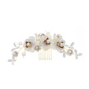 fashion new simple  layered flower floral comb pearl handmade rhinestone hair comb ancient style Hanfu accessories bridal jewelrypicture11