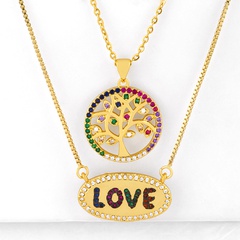 Cross-border new accessories love necklace diamond pendant life tree necklace couple 520 necklace wholesale nkq72