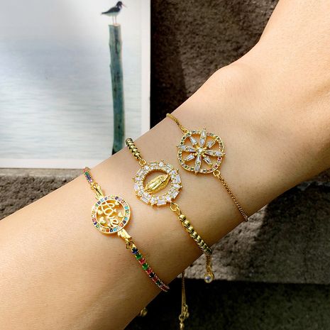 nouvelles lettres d'amour bracelet exagéré femmes en gros Madonna bracelet étoile à six branches mode bracelet en zircon coloré's discount tags