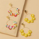 Korean flowers handmade beads earrings female  geometric woven acrylic earrings jewelry nihaojewelry wholesalepicture8