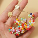 Korean flowers handmade beads earrings female  geometric woven acrylic earrings jewelry nihaojewelry wholesalepicture9