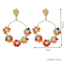 Korean flowers handmade beads earrings female  geometric woven acrylic earrings jewelry nihaojewelry wholesalepicture11