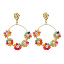 Korean flowers handmade beads earrings female  geometric woven acrylic earrings jewelry nihaojewelry wholesalepicture12