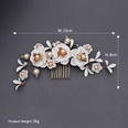 fashion new simple  layered flower floral comb pearl handmade rhinestone hair comb ancient style Hanfu accessories bridal jewelrypicture12