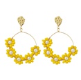 Korean flowers handmade beads earrings female  geometric woven acrylic earrings jewelry nihaojewelry wholesalepicture13