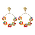 Korean flowers handmade beads earrings female  geometric woven acrylic earrings jewelry nihaojewelry wholesalepicture14