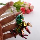 New fashion hotsale reflective fish scale sequins unicorn key chain colorful pony sequins coin purse pendant car accessories wholesalepicture26