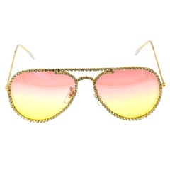 fashion  simple new elegant female tide  diamond avant-garde cat eye sunglasses personality cool sunglasses nihaojewelry wholesale