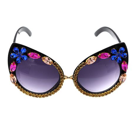 new fashion simple  large frame retro cat eye diamond sunglasses female tide  sunglasses sunscreen shade glasses nihaojewelry wholesale's discount tags