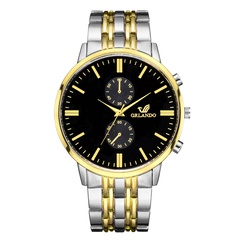 Fashion gold steel belt men's quartz watch large dial men's steel belt business watches nihaojewelry wholesale