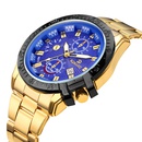 mens threeeye steel belt watch fashion trend big dial quartz gold steel belt watch mens watch nihaojewelry wholesalepicture10